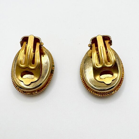 Vintage 1950s-1960s Italian Micro Mosaic Oval Clip on Earrings - Picture 3 of 4